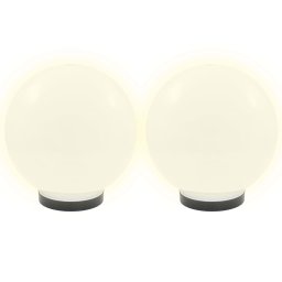 vidaXL LED-bollampen 2 st rond 25 cm PMMA