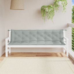 vidaXL Tuinbankkussens 2 st 200x50x7 cm stof gemêleerd lichtgrijs