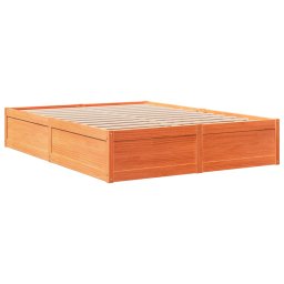 vidaXL Bed met matras massief grenenhout wasbruin 140x190 cm