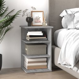 vidaXL Bijzetkast 35x35x55 cm bewerkt hout grijs sonoma eikenkleurig