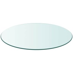 vidaXL Tafelblad van gehard glas 80 cm rond