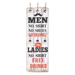 vidaXL Wandkapstok met 6 haken MEN LADIES 120x40 cm
