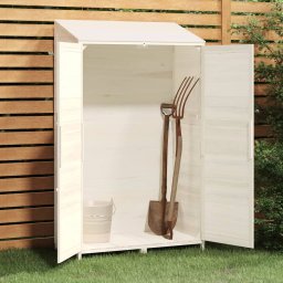 vidaXL Tuinschuur 102x52x174,5 cm massief vurenhout wit