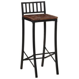 vidaXL Barstoelen 2 st massief gerecycled hout