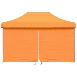 vidaXL Partytent inklapbaar pop-up met 4 zijwanden oranje