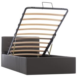 vidaXL Bedframe met opslag hydraulisch kunstleer grijs 100x200 cm