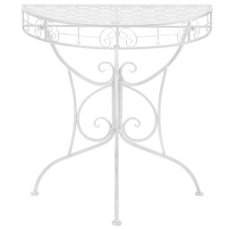 vidaXL Bijzettafel vintage stijl half rond 72x36x74 cm metaal zilver