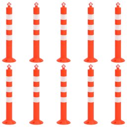 vidaXL Verkeerspalen met ketting 10 st 75 cm PE
