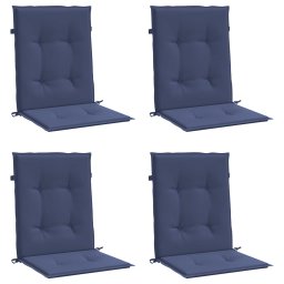 vidaXL Stoelkussens 4 st lage rug stof marineblauw