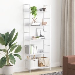 vidaXL Boekenkast met 5 schappen 60x27,6x158,5 cm bewerkt hout wit