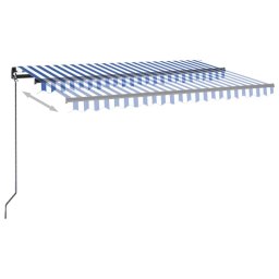 vidaXL Handmatig knikarmscherm met solar LED 4 x 3,5 m
