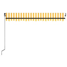 vidaXL Handmatig knikarmscherm met solar LED 4 x 3,5 m
