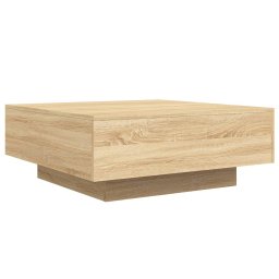 vidaXL Salontafel met LED-verlichting 80x80x31 cm sonoma eikenkleurig