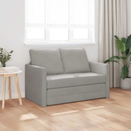 vidaXL Slaapbank vloermodel 2-in-1 122x204x55 cm fluweel lichtgrijs