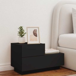 vidaXL Nachtkastje met LED-verlichting 70x36x40,5 cm zwart