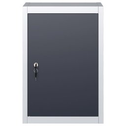 vidaXL Gereedschapskast voor aan de wand metaal grijs en zwart