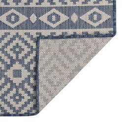 vidaXL Buitenkleed met patroon platgeweven 160x230 cm blauw