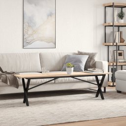 vidaXL Salontafel X-frame 160x40x45 cm massief grenenhout en staal