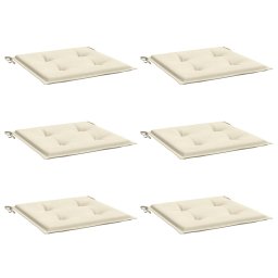 vidaXL Tuinstoelkussens 6 st 40x40x3 cm oxford stof crèmekleurig