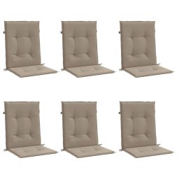 vidaXL Tuinstoelkussens 6 st 100x50x3 cm oxford stof taupe