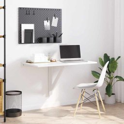 vidaXL Wandtafel inklapbaar 100x60x56 cm bewerkt hout hoogglans wit