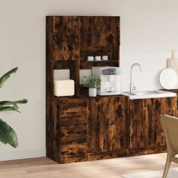 vidaXL Keukenkast 95x50x180 cm bewerkt hout gerookt eikenkleurig