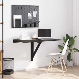 vidaXL Wandtafel inklapbaar 100x60x56 cm bewerkt hout zwart