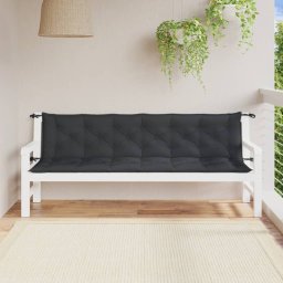 vidaXL Tuinbankkussens 2 st 200x50x7 cm stof gemêleerd antracietkleur