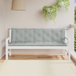 vidaXL Tuinbankkussens 2 st 180x50x7 cm stof gemêleerd lichtgrijs