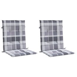 vidaXL Tuinstoelkussens 2 st 100x50x3 cm oxford stof ruitpatroon grijs