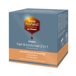 Bee Honest Men Hair & Body Bar 2-in-1 Sandelhout & Honing
