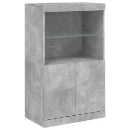 vidaXL Dressoir met LED-verlichting 60,5x37x100 cm betongrijs