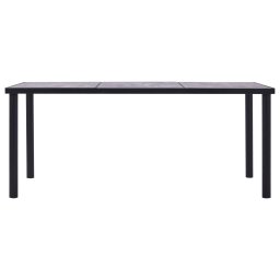 vidaXL Eettafel 200x100x75 cm MDF zwart en betongrijs