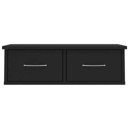 vidaXL Wandschap met lades 60x26x18,5 cm bewerkt hout zwart