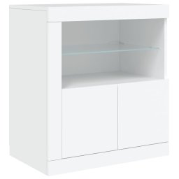 vidaXL Dressoir met LED-verlichting 60,5x37x67 cm wit