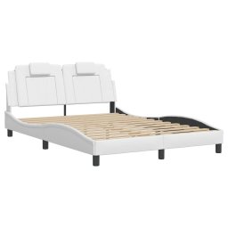 vidaXL Bedframe "Viana" met LED zonder matras wit 140x190 cm