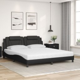 vidaXL Bed "Viana" met matras kunstleer zwart 180x200 cm