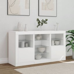 vidaXL Dressoir met LED-verlichting 123x37x67 cm wit