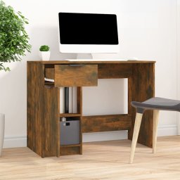 vidaXL Bureau 100x50x75 cm bewerkt hout gerookt eikenkleurig
