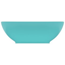 vidaXL Wastafel ovaal 40x33 cm keramiek mat lichtgroen