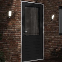 vidaXL Buitenwandlampen 2 st LED met sensors gegoten aluminium zwart