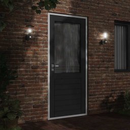 vidaXL Buitenwandlamp met sensor roestvrij staal zwart