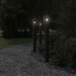 vidaXL Vloerlamp voor buiten 3 st 110 cm roestvrijstaal zwart