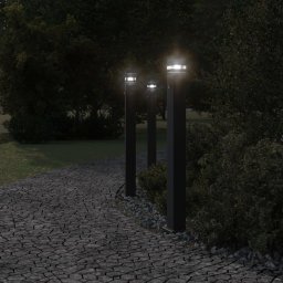 vidaXL Vloerlamp voor buiten met sensor 110 cm aluminium zwart