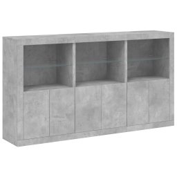vidaXL Dressoir met LED-verlichting 181,5x37x100 cm betongrijs