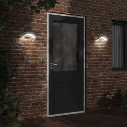 vidaXL Buitenwandlampen 2 st LED met sensors gegoten aluminium zwart