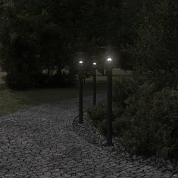 vidaXL Vloerlamp voor buiten 3 st 100 cm roestvrij staal zwart