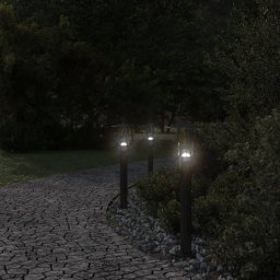vidaXL Vloerlamp voor buiten 3 st 60 cm roestvrij staal zwart