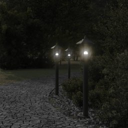vidaXL Vloerlamp voor buiten 3 st 80 cm roestvrijstaal zwart