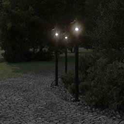 vidaXL Vloerlamp voor buiten 3 st 120 cm roestvrijstaal zwart